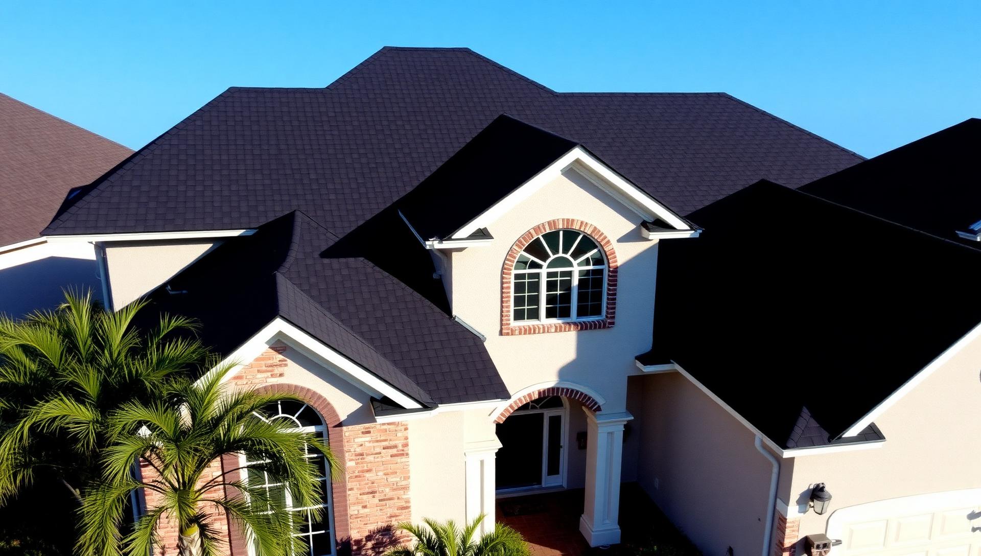 New architectural asphalt shingle roof replacement on an Orlando, FL home installed by GIO Renovations