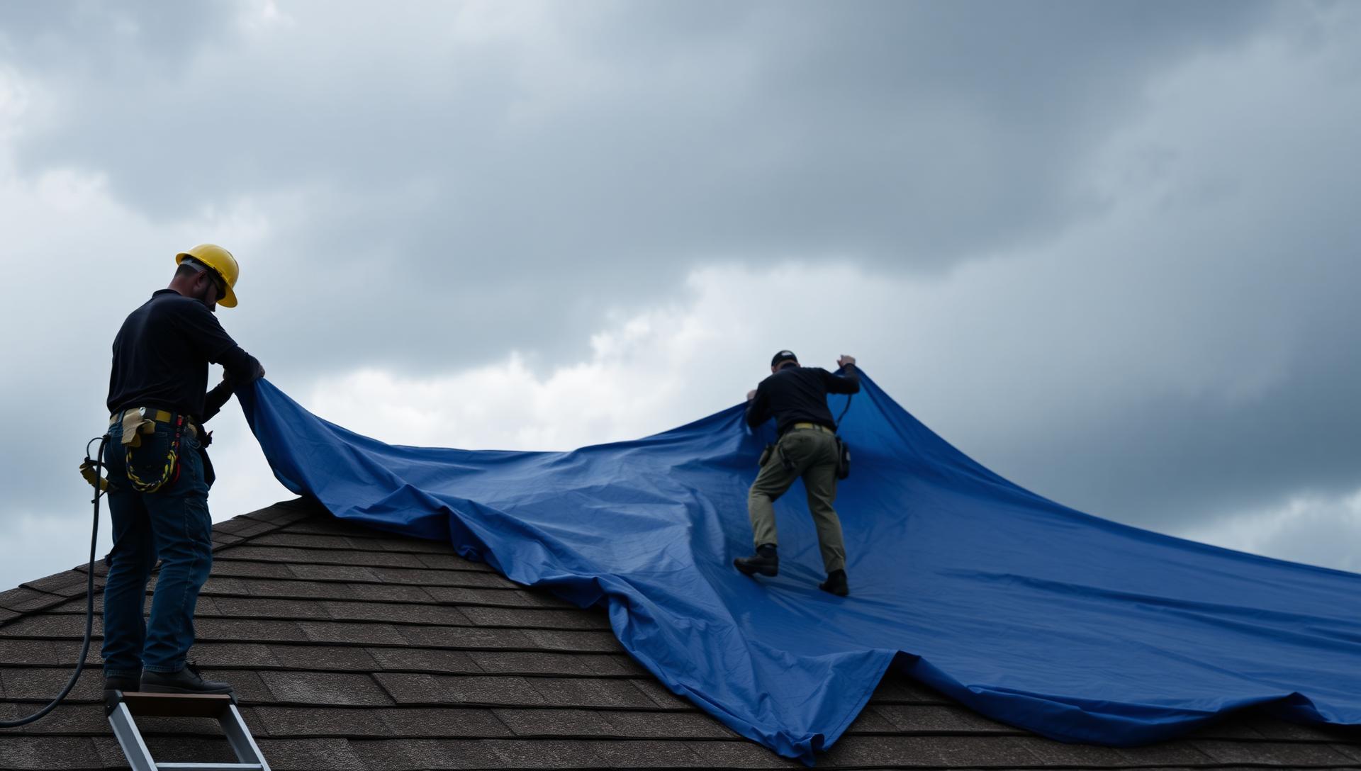 Hurricane storm damage roof inspection and tarp installation in Central Florida by GIO Renovations