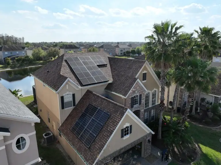 Shingle roof with solar panels in Orlando, FL
