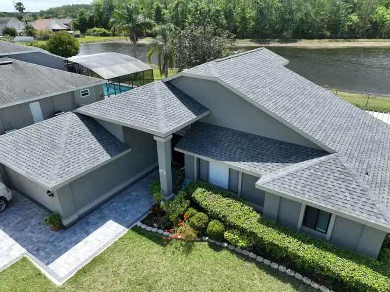 Designer shingle roof on lakefront Central Florida home
