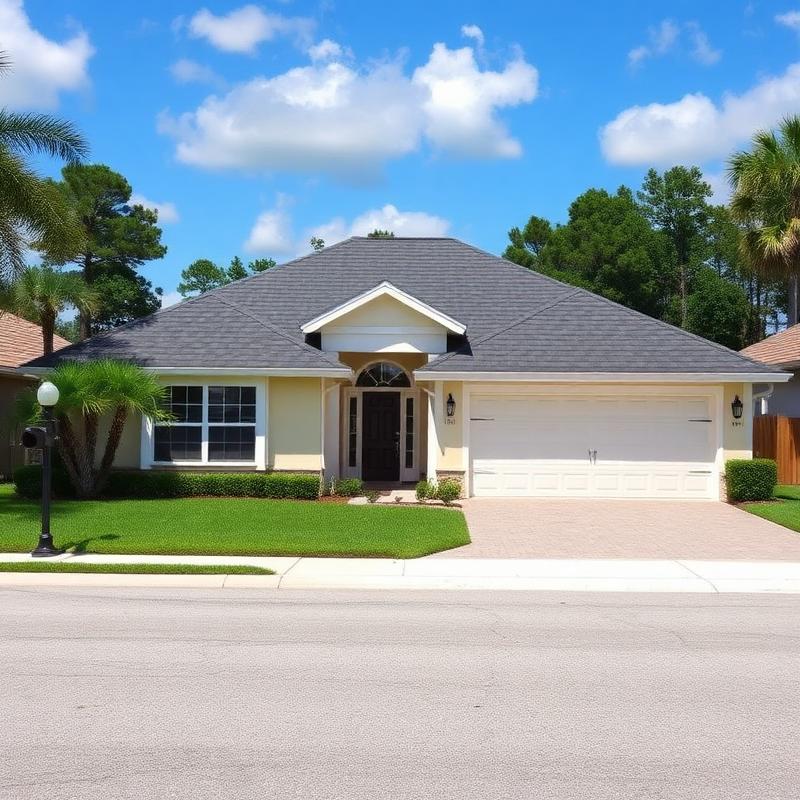Central Florida home with a new dark gray architectural shingle roof